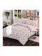 Marwa Cotton Duvet Cover Set 220x240cm Super King with 2 Pillowcases Pink