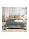 Marwa Cotton Duvet Cover Set 160x240cm Single with Pillowcase Gray