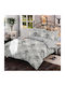 Marwa Cotton Duvet Cover Set 220x240cm Super King with 2 Pillowcases Gray