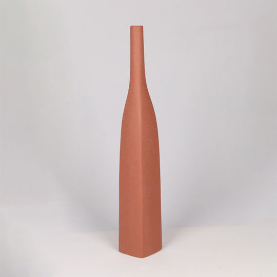 Decorative Porcelain Orange Vase 12.5x12.5xH79cm