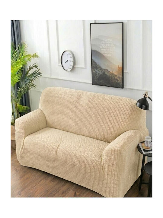 Kraft World Elastic Cover Two Seater Sofa Ochre
