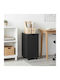 Office Drawer Made of Solid Wood Black 34x39x65.5cm