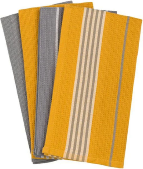 H&T Küchentücher in Gelber Farbe 58x39cm 4 Stück