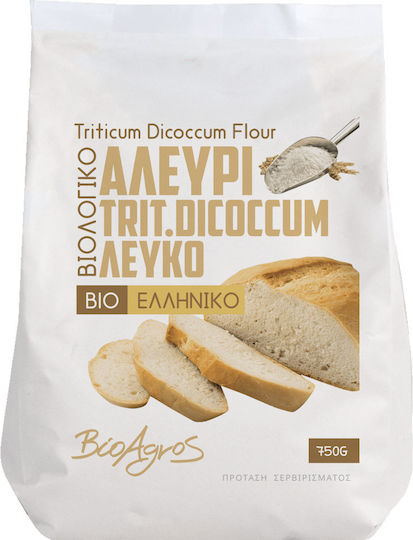 Αλεύρι Δίκοκκου Σίτου Λευκό 750g Βιοαγρός Bio Τεμάχιο