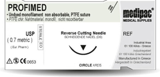 Medipac Profimed 6/0 16mm 3/8 12 Pieces Dissolvable Surgical Sutures