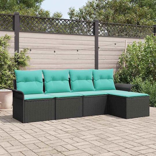 Garten- und Outdoor-Möbelsets Typsatz Wohnzimmer 5 Stück Schwarz mit Kissen