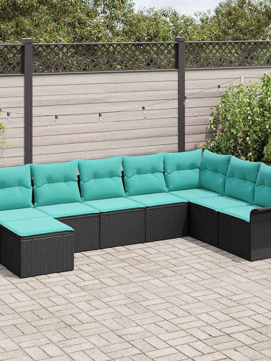 Two-Seater Outdoor Sofa Rattan with Cushions 55x55x85cm