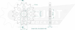 Esjot Steel Front Sprocket 520 Chain 16 Teeth Sport 50-32035-16s