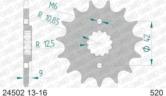 Pinion Față Afam Lanț 520 Cod 24502-15