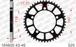Afam Steel Rear Sprocket 525 Chain Code 164600-44
