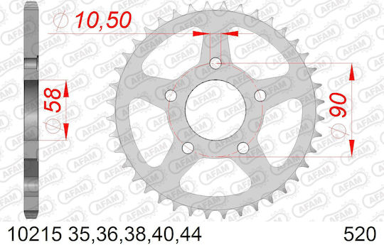 Afam Steel Rear Sprocket 520 Chain Code 10215-40