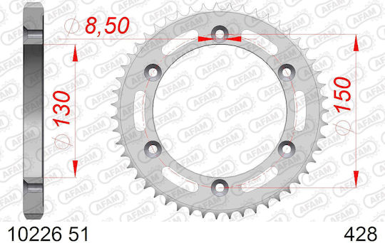 Afam Stahl Hinteres Ritzel 428 Kette Code 10226-51