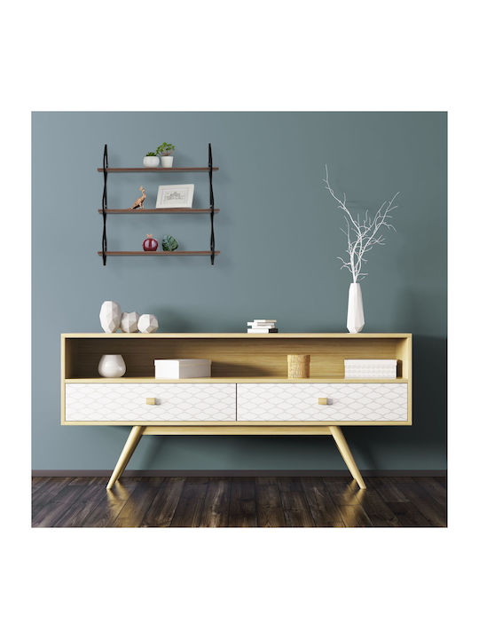 Wall Shelf Brown/Black 60x60x18.5cm
