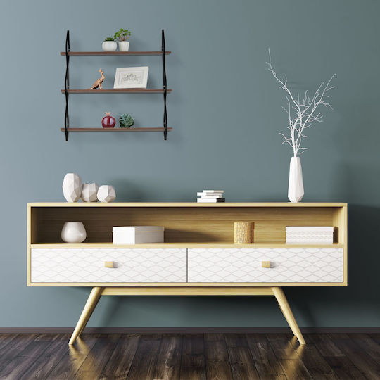 Wall Shelf Brown/Black 60x60x18.5 cm