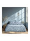 Lino Home Elysian Σετ Σεντόνια Υπέρδιπλα 240x265εκ. Μπλε (4τμχ)