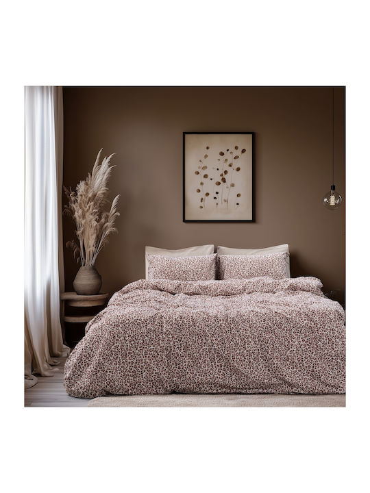 Lino Home Naptik Σετ Σεντόνια Υπέρδιπλα 240x265εκ. Πούδρα (4τμχ)