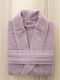 Nima Pure Bathrobe with Collar Smoky Lilac 350gr/m²