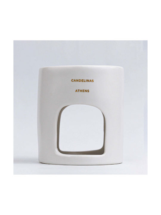 Candelinas White Lunar Wax Melter Ceramic Home Fragrance Tealight Holder