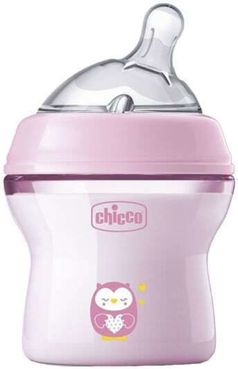 Chicco Plastic Baby Bottle Natural Feeling Anti-colic with Silicone Teat for 0+ Months Light Blue 150ml