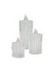 Decorative Candle 3 Pcs Transparent Warm White 1 Led White