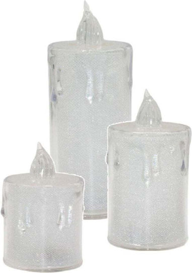 Decorative Candle 3 Pcs Transparent Warm White 1 Led White Decorative Candle 3 Pcs Transparent Warm White 1 Led White