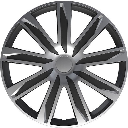 Versaco Auto Radkappen 15" Raze 113796 Silber & Schwarz Cbx 4 Stücke