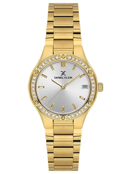 Daniel Klein Womens Watch 30mm Battery with Gold Metal Bracelet
