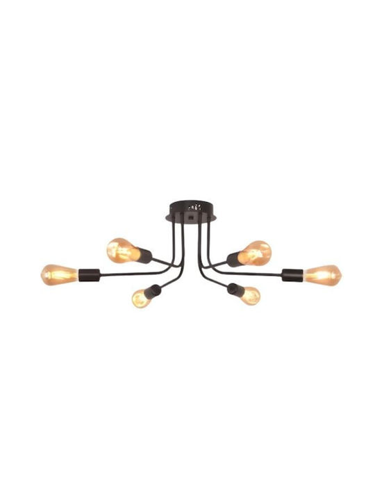 Candelabru Retro 6 X E27 Negru Ip20 200 X 660 Mm Max 6 X 18 W Candelabru Retro 6 X E27 Negru Ip20 200 X 660 Mm Max 6 X 18 W