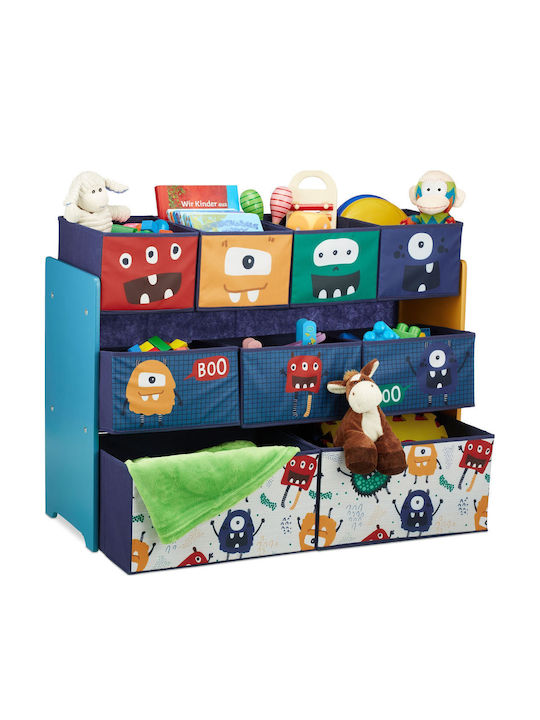 Relaxdays Foldable Fabric Blue Toy Storage Box 70x92.5x30cm