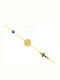 Ios Kids Bracelet from Gilded Silver with Cross Evil Eye and Stones