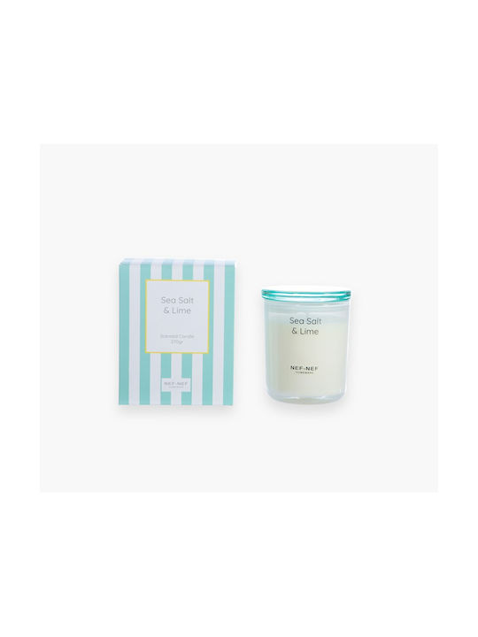 Nef-Nef Homeware Aromatic Candle Sea Salt & Lime in Jar with Lavender Perfume 270g