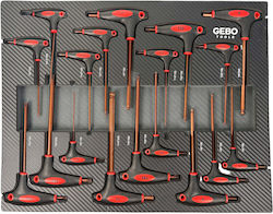 Set Trusă Chei Torx Allen Inch Mâner T 18 Bucăți Gebo Tools