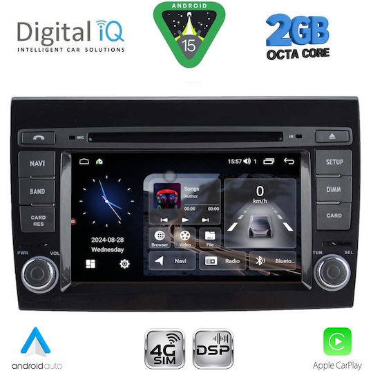 Digital IQ Car Audio System for Fiat Bravo 2007-2019 (Bluetooth/USB/WiFi/GPS/Apple CarPlay/Android Auto) with 7" Touch Screen