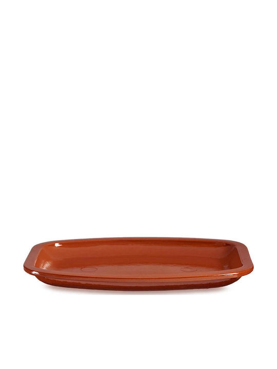 Piatelă De Servire Ceramică Maro 35x26cm