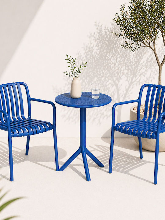 Garten- und Outdoor-Möbelsets Typsatz für kleinen Raum Moda 3 Stücke Blau GRD549-Round-Blau