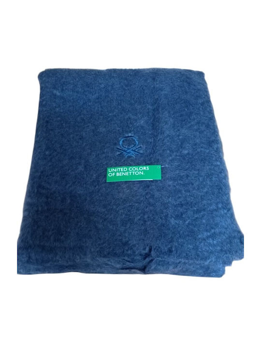 Benetton Mohair Sesselüberwurf 130x160cm Blau