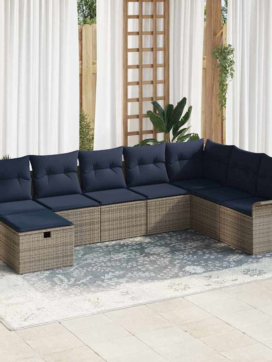 Ecksofa Outdoor Rattan mit Kissen