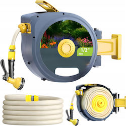 Automatic Reel Garden Hose Zola Wall-mounted 30 M 1/2" Locking System Automatic Retraction 51 X 26 X 40 Cm Gray Yellow Automatic Reel Garden Hose Zola Wall-mounted 30 M 1/2" Locking System Automatic Retraction 51 X 26 X 40 Cm Gray Yellow