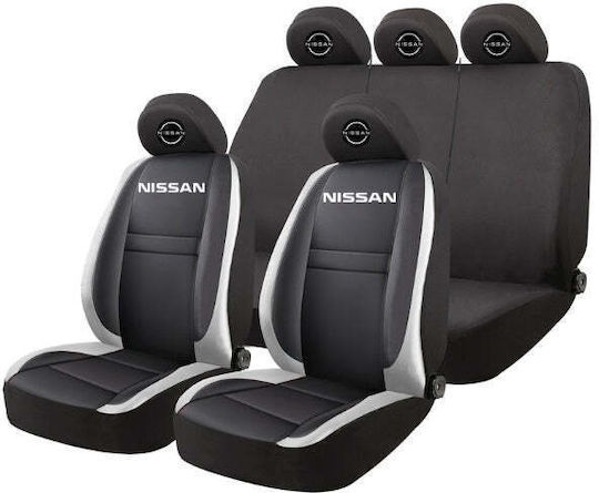 Universal Seat Covers Set Hlx4 Compatible Nissan New – Black Grey
