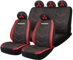 Universal Seat Cover Set Hlx6 Compatible Mitsubishi – Black Red Universal Seat Cover Set Hlx6 Compatible Mitsubishi – Black Red