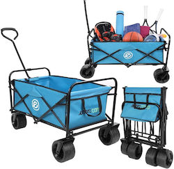 Deluxe Foldable Travel Beach Stroller 66x48x90cm Handle Blue Blue