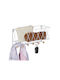 Relaxdays Metal Wall Hanger 6 Hooks White 17x13x36cm