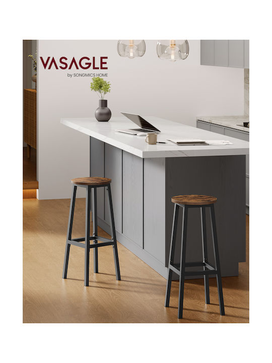 Bar Stool Metal Rustic Brown-Black