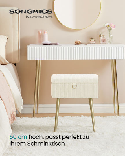 Songmics Fußhocker Mit Stauraum Crem Weiß 30x40x50cm Songmics Fußhocker Mit Stauraum Crem Weiß 30x40x50cm