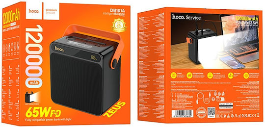Hoco DB101A Power Bank 120000mAh 65W mit USB-A Ausgangsanschlüsse Schnellladung Schwarz