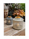 Kaemingk Metallic White Tabletop Lantern 19x11x20cm