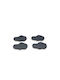 Salt & Pepper Round Glass Black Coaster 10cm 4 Pieces