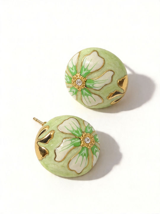 Cozycosmos Earrings Made Of Green Steel