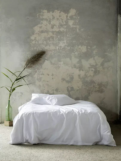 Polycotton Percale 200 T.c White Single Sheet 160x280
