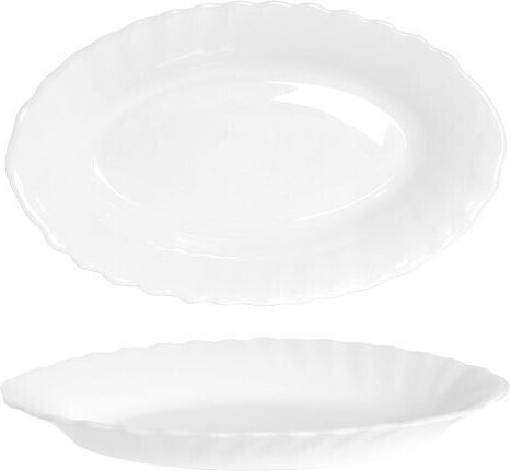 Cok Spain Oval Glass White Serving Platter 22x14cm